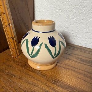 Nicholas Mosse Pottery Cobalt Blue Tulip Vase Folk Art